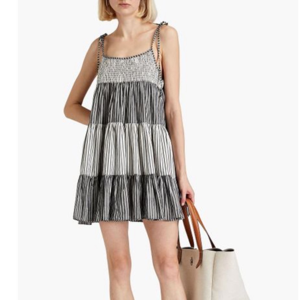 SOLID & STRIPED “The parker” shirted cotton ruffled dress NWT